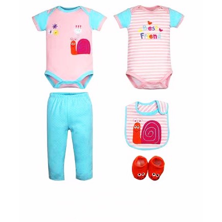 Jumper Tangan Panjang/Pendek Carter Love 5in1 Set / Baju Jumper Bayi Baru Lahir SNI