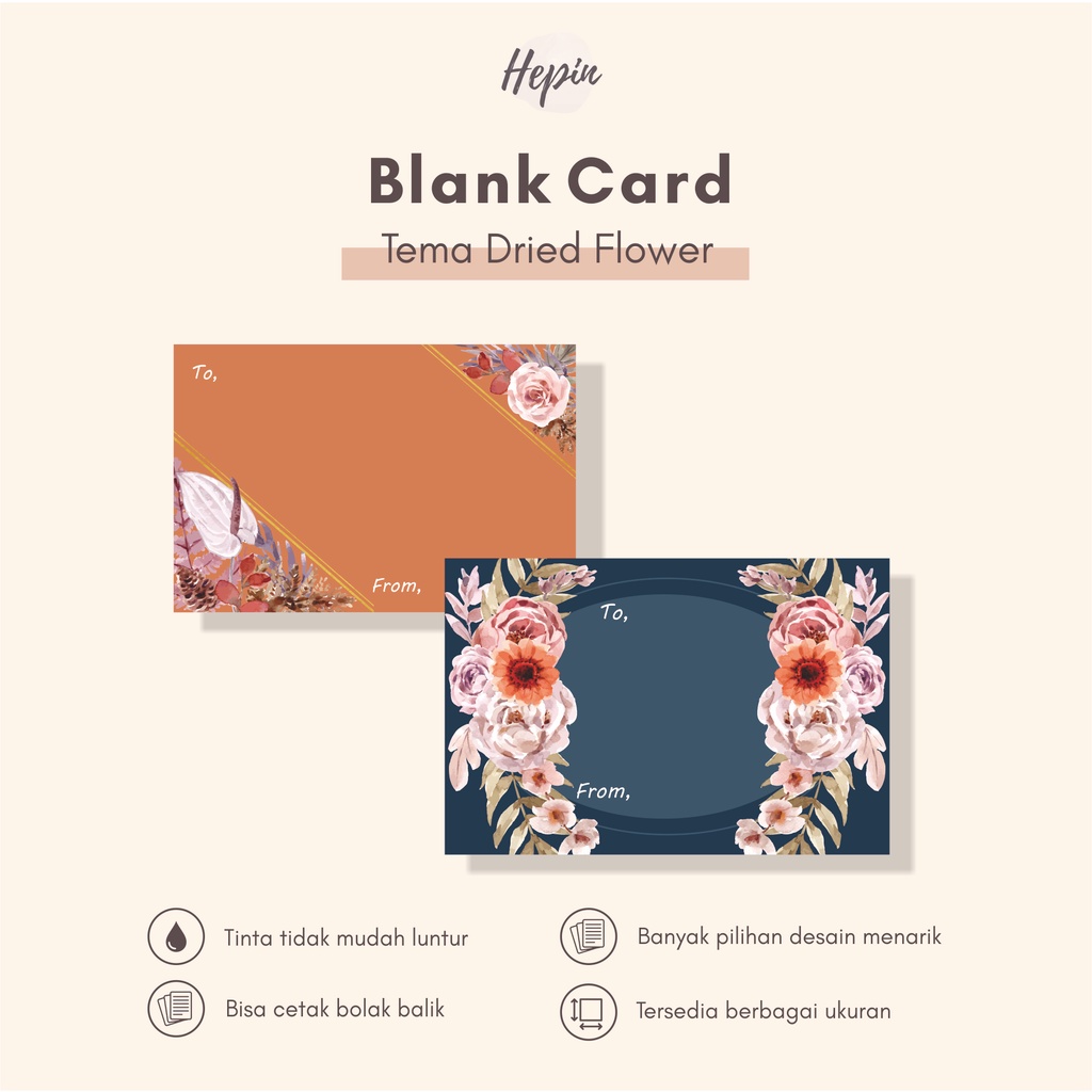 

cetak blank card tema DRIED FLOWER
