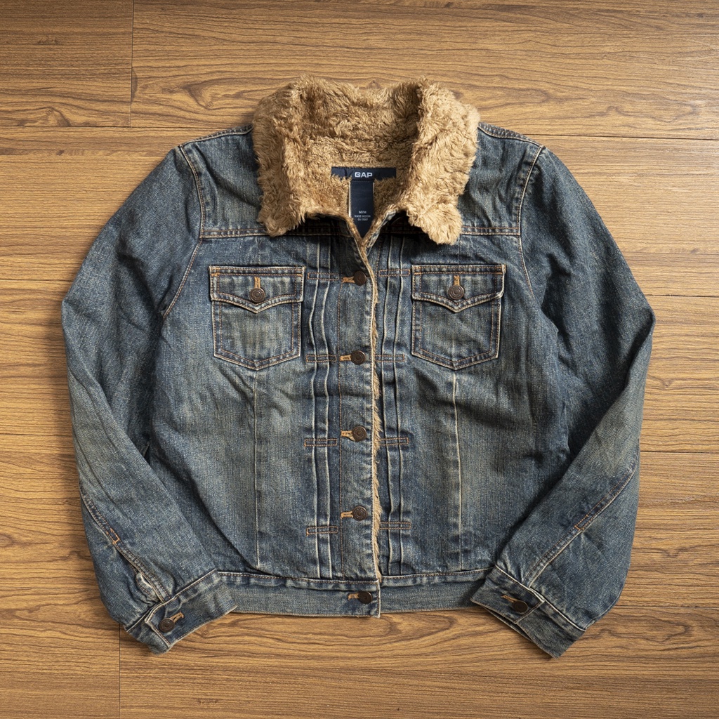 GAP SHERPA LINED TRUCKER DENIM JACKET / Jaket pria / Jaket Wanita / Jaket Denim