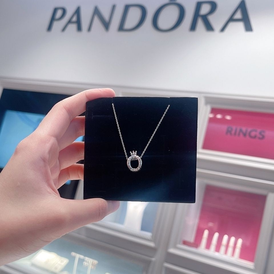 Pandora Kalung 925 Silver Dengan Liontin Mahkota Untuk Wanita