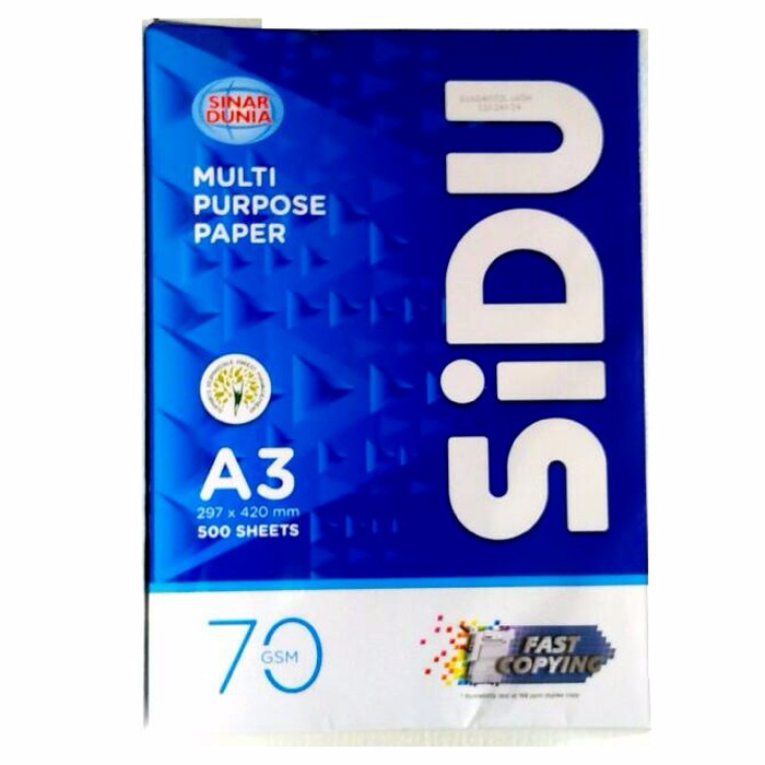 

KERTAS HVS SIDU A3 70gr / KERTAS PRINT / FOTOCOPY