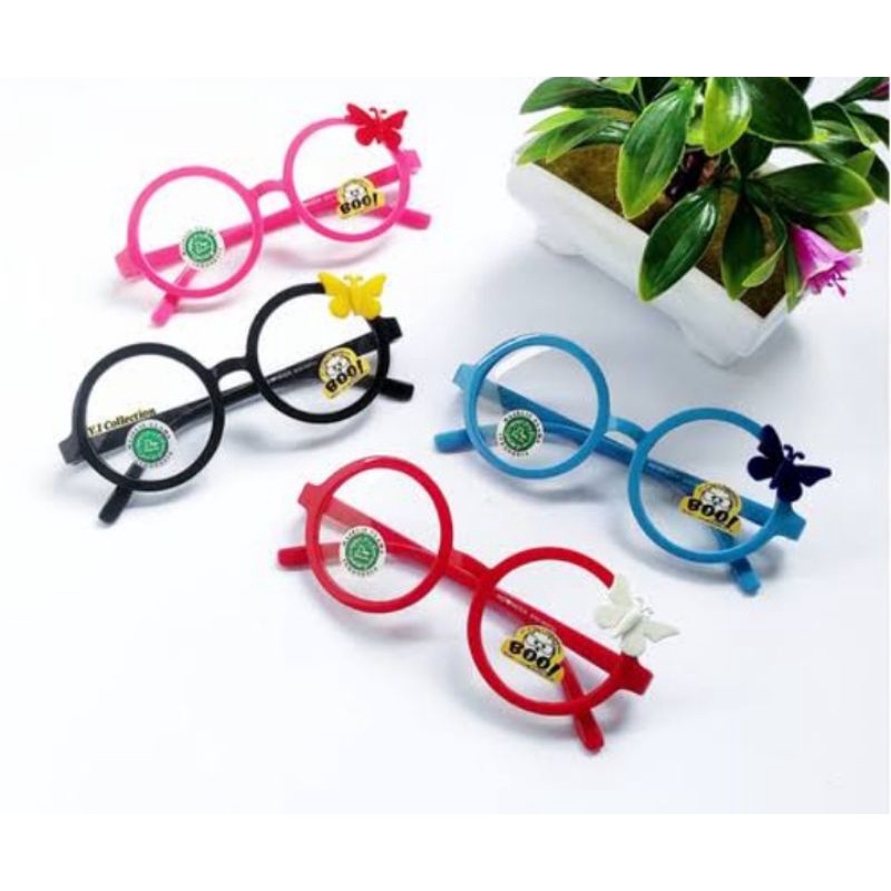 "BOO4001CL" KACAMATA ANAK PEREMPUAN CEWEK MODEL BULAT AKSESORIS KUPU KUPU UNTUK USIA 1 TAHUN 2 TAHUN
