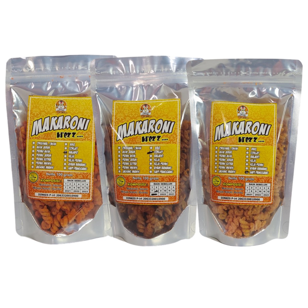 

Makaroni Spiral Enak Gurih Murah 100 gr Cemilan Pedas