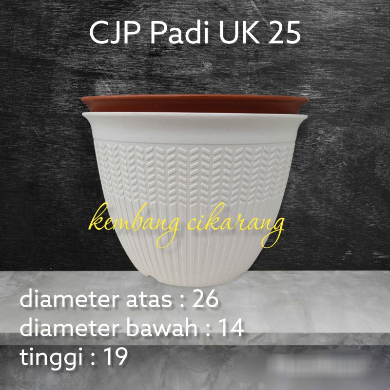 CJP PADI 25 : pot bunga citra jaya motif padi ukuran 25cm bagus murah mirip pot tawon