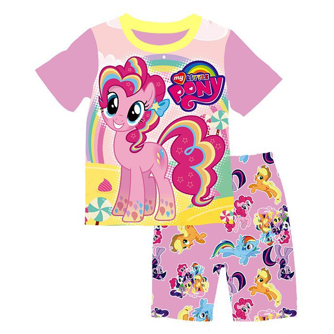 Baju Tidur Anak Perempuan Warna Pink Piyama Pinky Pie My Little Pony Lengan Pendek Baju Tidur Impor