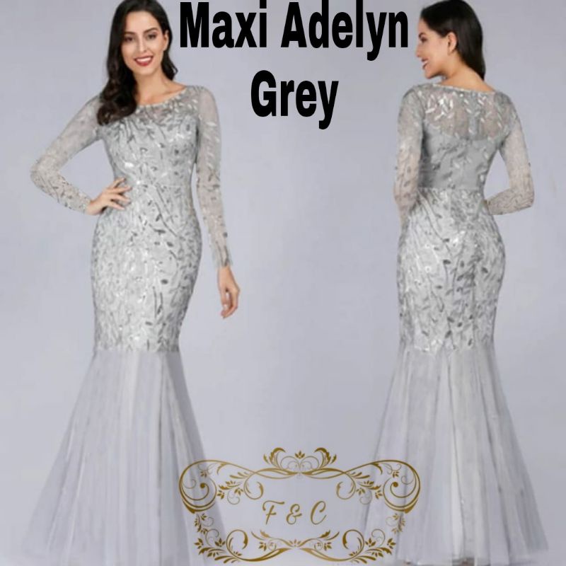 MAXY ADELYN DUYUNG MUTIARA, TILE FURING, MAXY DRESS GAUN , 4 UKURAN