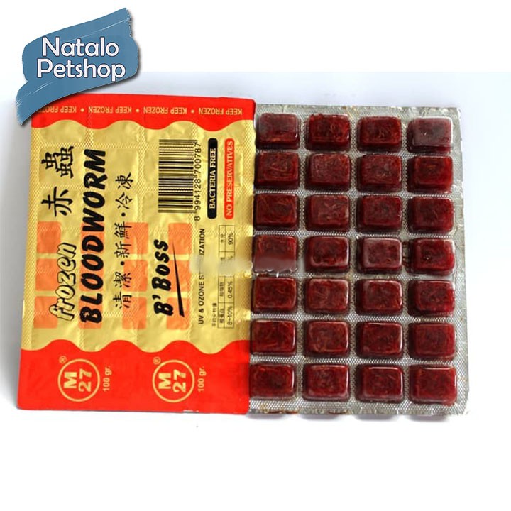 Cacing Beku / Frozen Bloodworm Big Boss 100Gr / Makanan Ikan