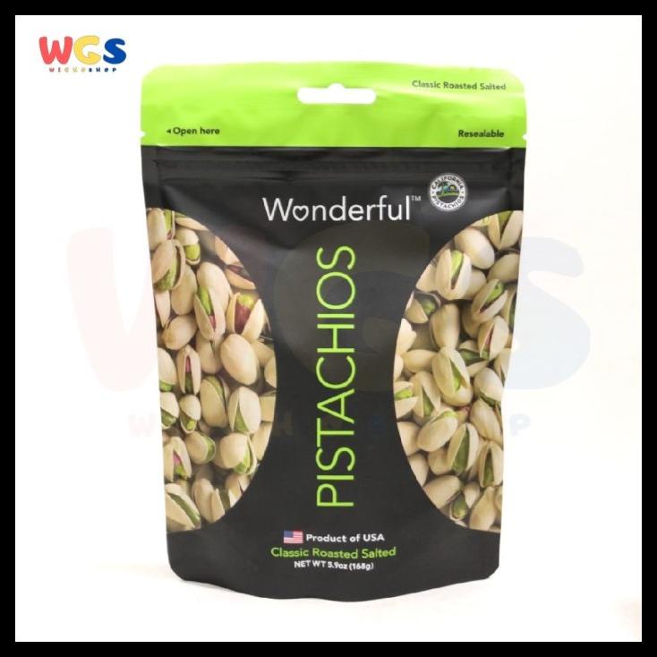 

DISKON TERBATAS !!! KACANG WONDERFUL PISTACHIOS CLASSIC ROASTED SALTED USA 5.9OZ 168G TERLARIS