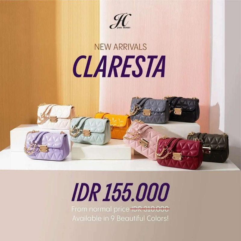 JIMS HONEY Tas Selempang Wanita Claresta Bag Free Box Tas Wanita Model Terbaru