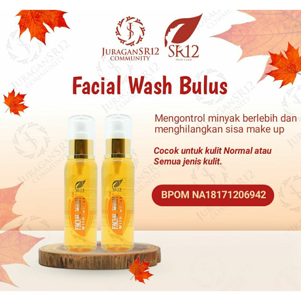 Facial Wash Bulus SR12 Sabun Muka Untuk Kulit Berminyak dan Berjerawat Kombinasi Bruntusan Kusam Melembabkan Mencerahkan Wajah Ori BPOM