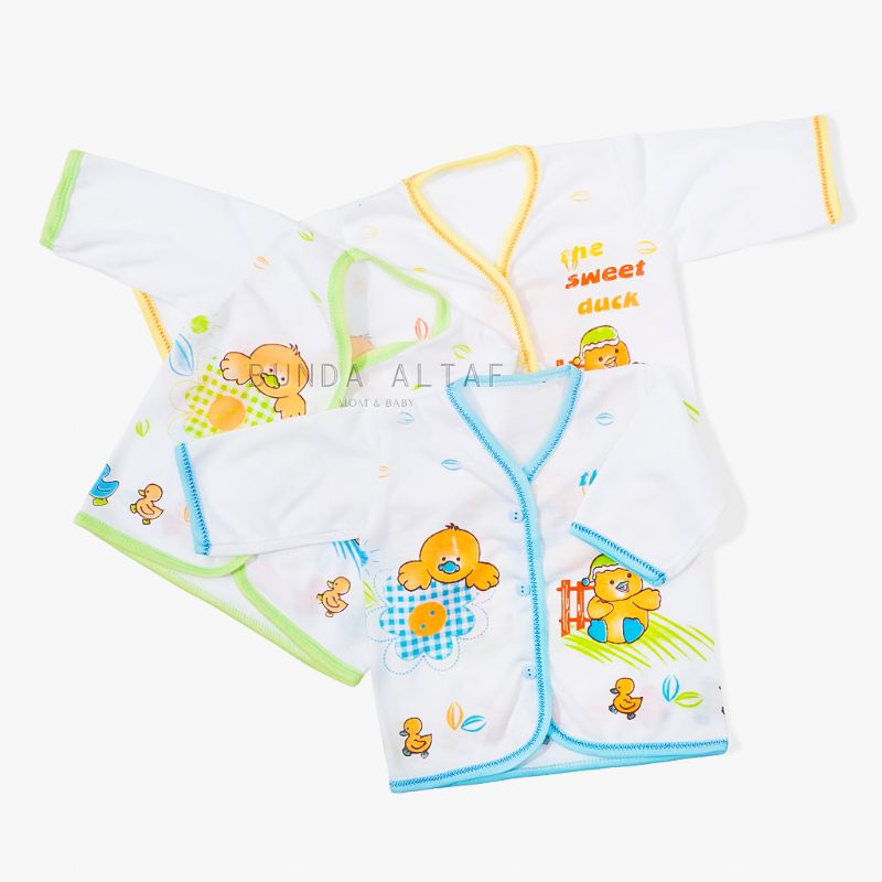 6 pcs (1/2 lusin) Baju Bayi Murah / Pakaian Bayi Lengan Pendek Panjang Yukensi Atasan Bayi Kancing Depan