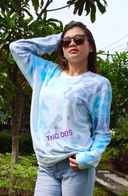 Crewneck Fleece TIE DYE l Pakaian Atasan Wanita l Atasan Wanita l Sweater Oblong l Sweater Murah