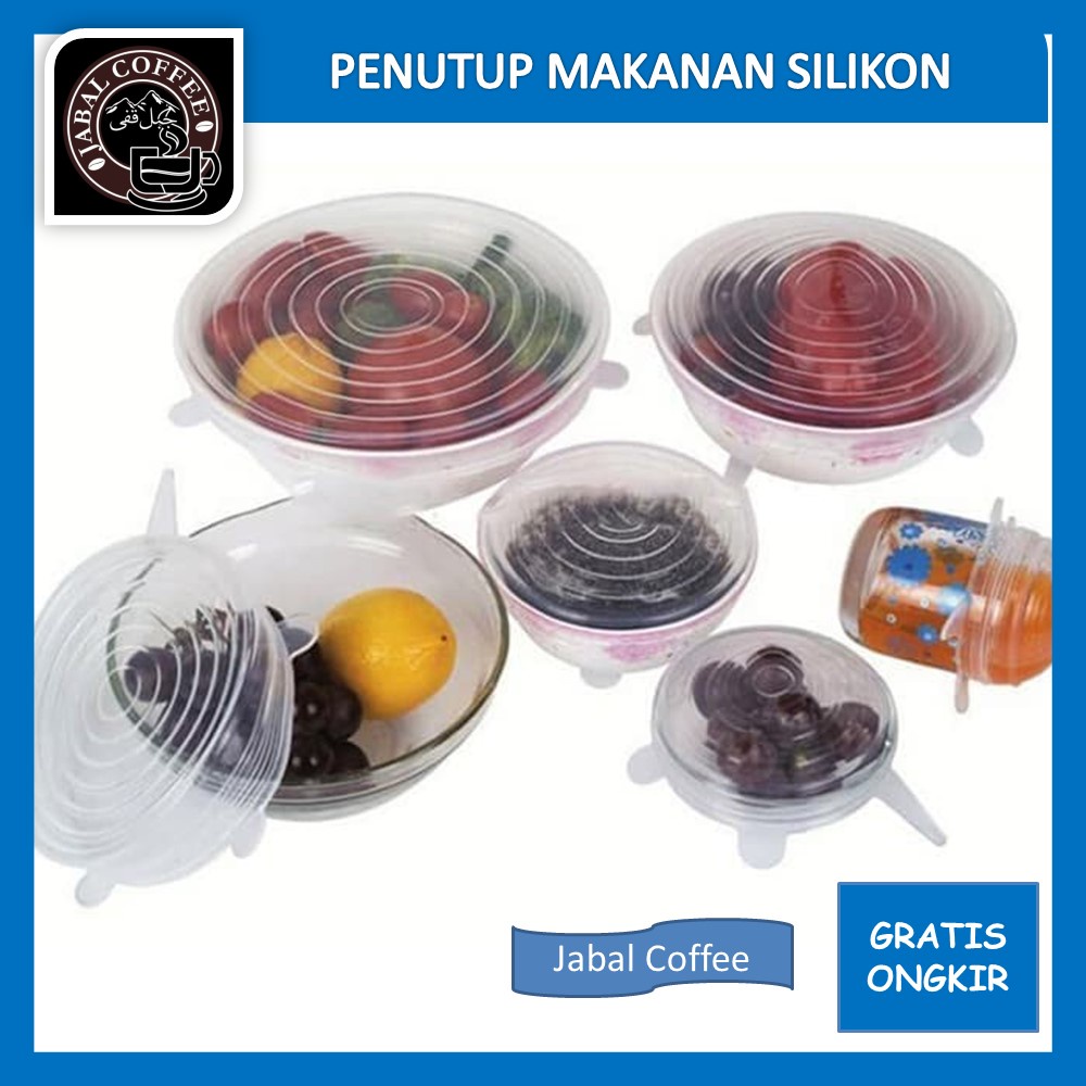 Food Cover 6 In 1 Silicon Transparan / Penutup Makanan Silicon