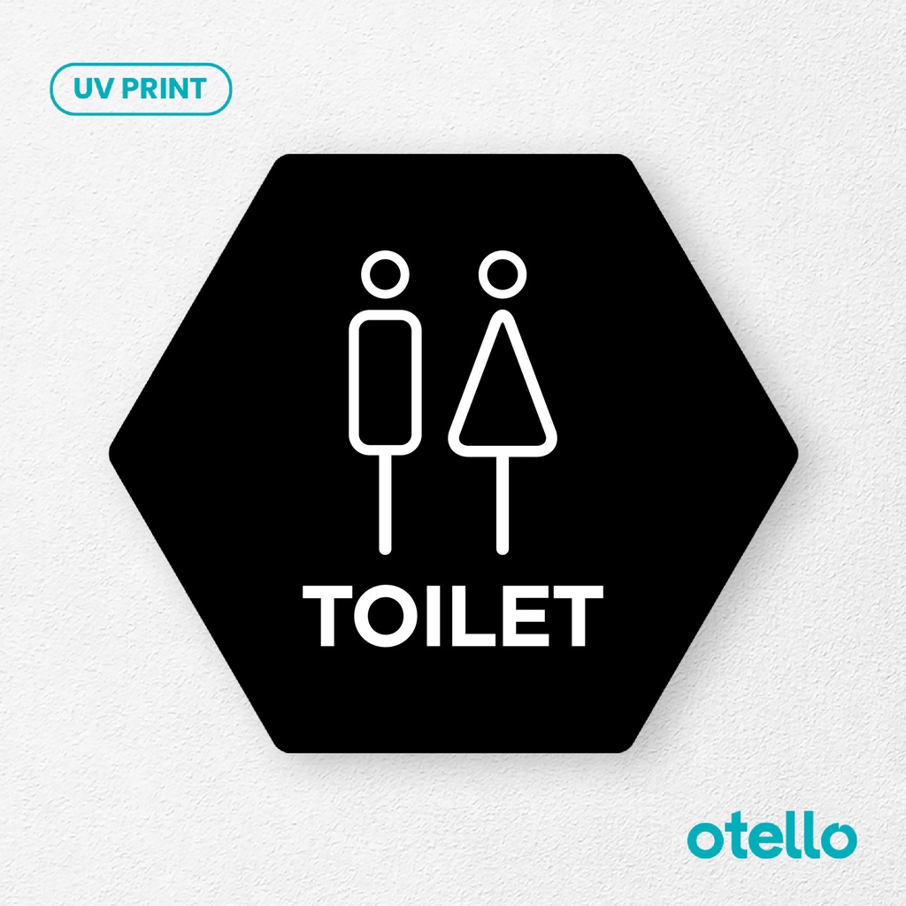 Toilet Signage Board Akrilik Tempel Dinding Papan Acrylic Restoran Dinding Petunjuk Toko Cafe