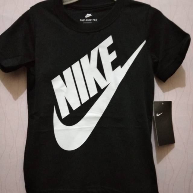 Original 100 % Kaos Anak Nike Tee Hitam - Putih 5,6
