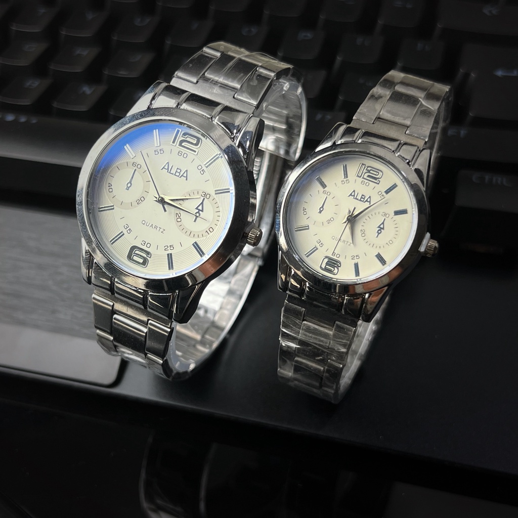 ✅COD JAM TANGAN COUPLE ALBA RANTAI GROSIR IMPORT PRIA WANITA PASANGAN MURAH PREMIUM C71