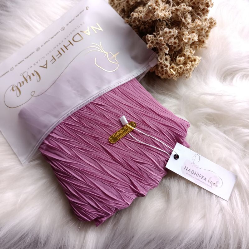 Bergo Plisket Padi Aleya Premium l Bergo instan Zafron-Soft Purple