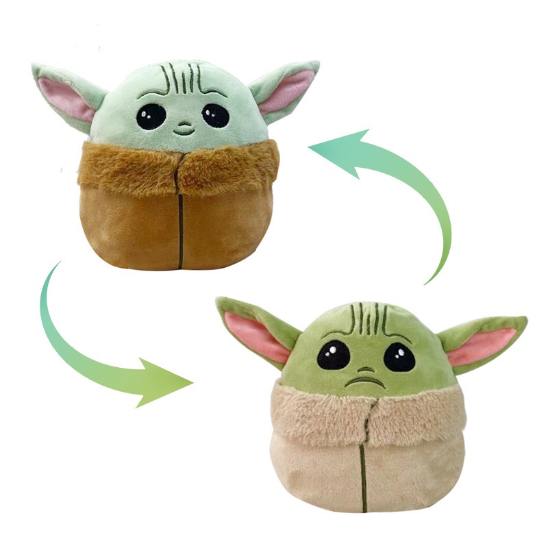 Mainan Boneka Stuffed Plush Marvel Star Wars Baby Yoda Sisi Ganda 17CM Untuk Hadiah Anak