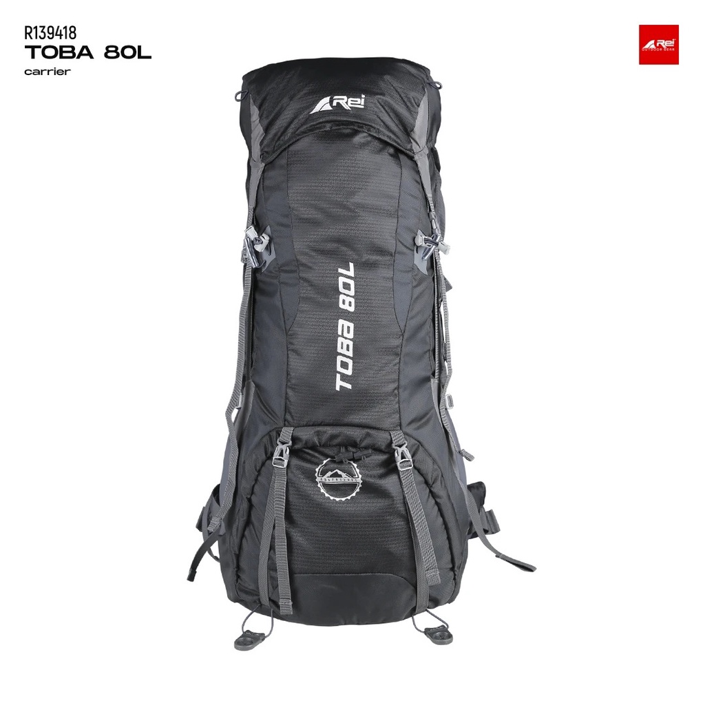 TAS GUNUNG CARRIER REI AREI TOBA 80L INCLUDE COVER BAG - 100% ORIGINAL