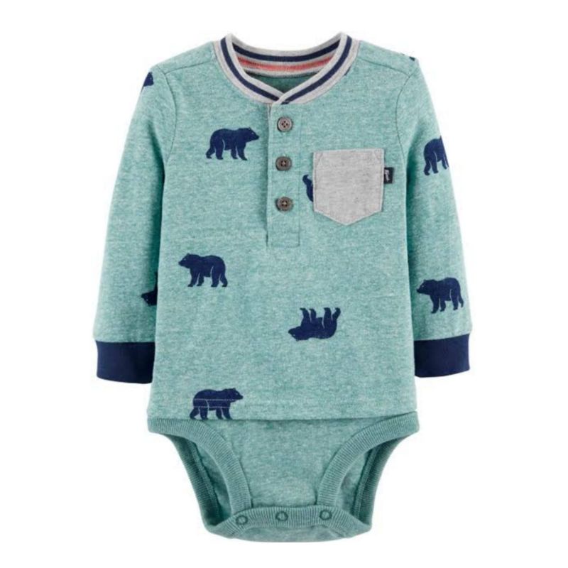 jumper anak bayi laki laki oshkh-Hijau beruang