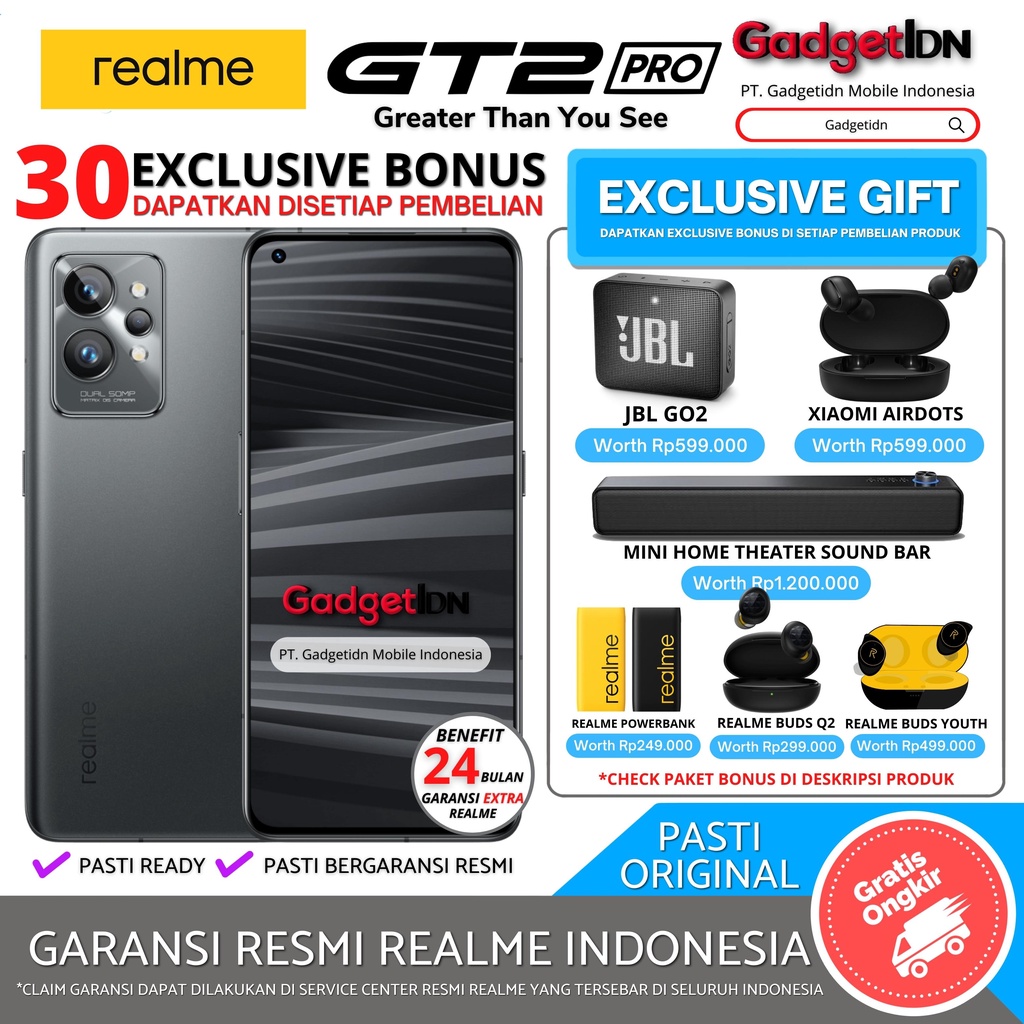 REALME GT 2 PRO 12/256GB 5G NFC GARANSI RESMI REALME