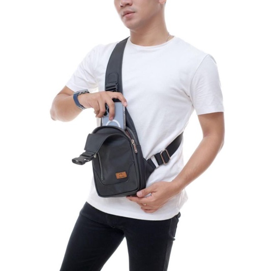 Tas cowok/waitsbag keenan biru tsabita/tas pinggang/tas slempang/Chocoly lembut anti Air