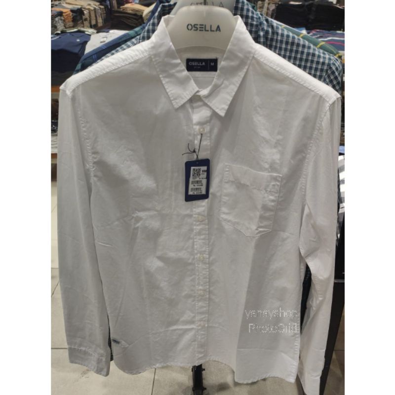 kemeja pria putih polos osella original