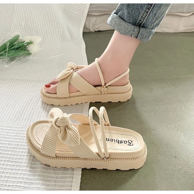 Sandal Wanita Wedges Terbaru Korea / Sendal Wanita Aulia / Sandal Slop Wanita / Sandal Cewek Kekinian / Bisa Cod