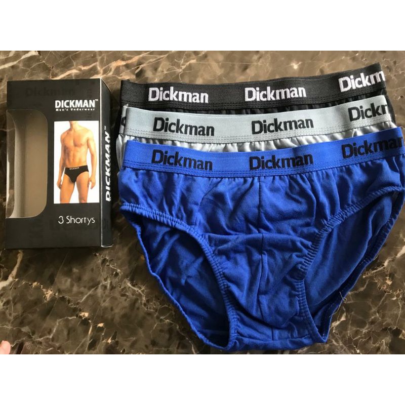 [ 3 PCS ]CELANA DALAM PRIA KARET BOXER MREK  DICKMAN DUS HITAM M L XL