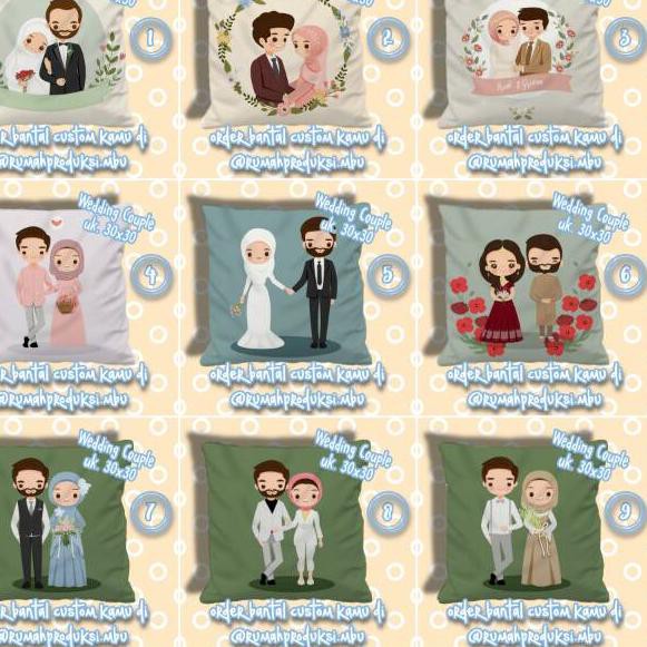 Harga Murah Bantal Custom 30x30 Gift Wedding Couple Shopee Indonesia