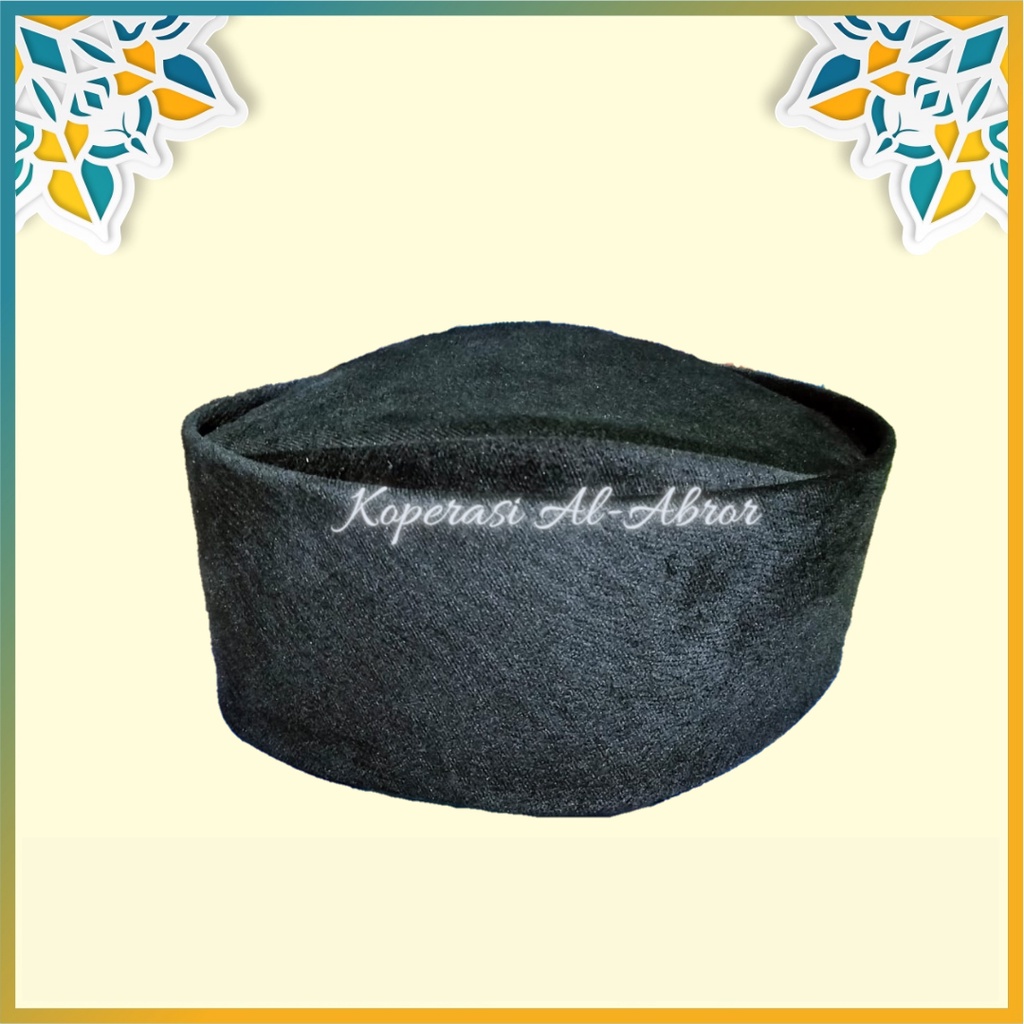 Kopyah/Songkok/Peci Susun Hitam Kain Non-AC