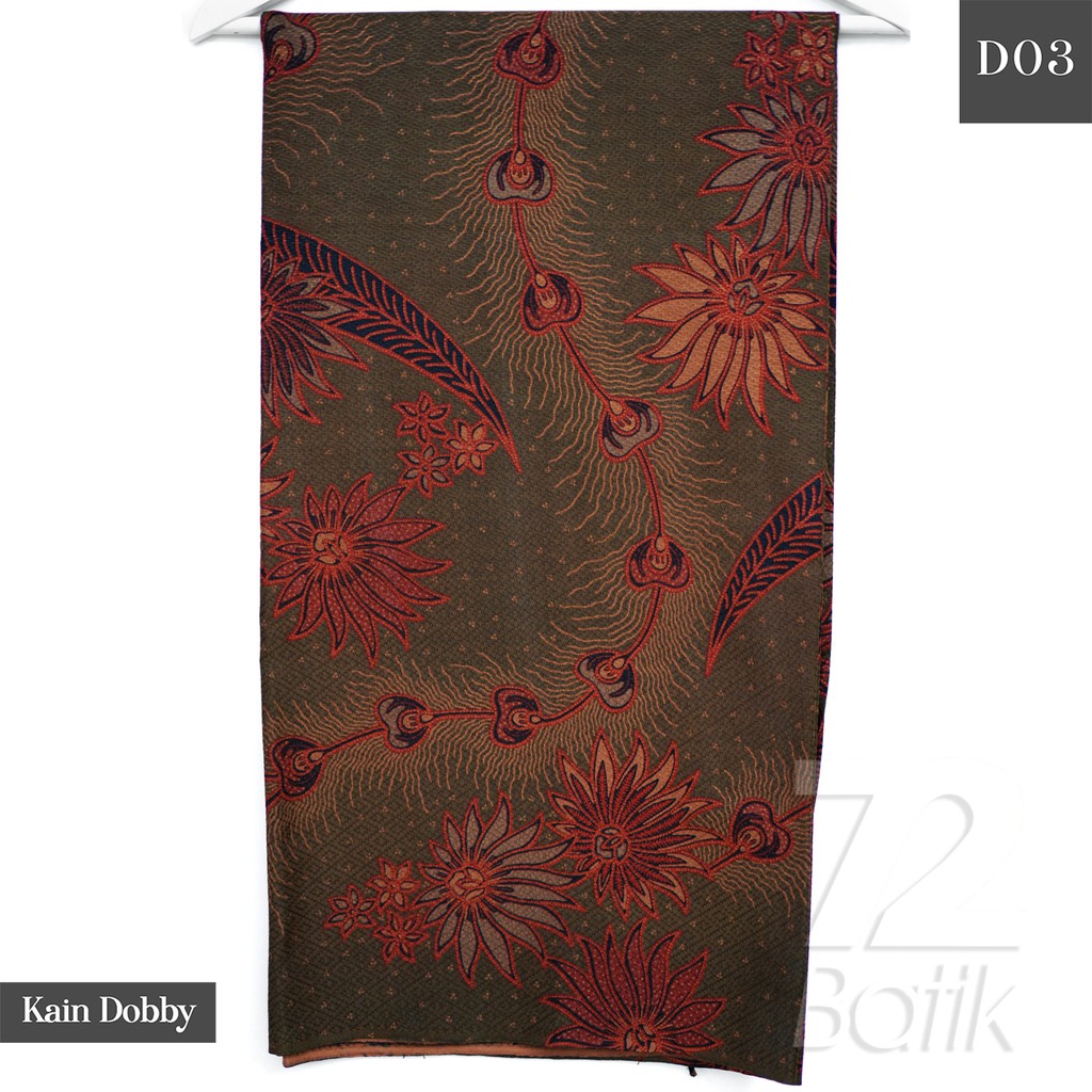 KAIN BATIK PREMIUM Dobby Motif Kembang Sekar Warna Coklat Orange Hitam 722807 Cap 72 Jarik Jarit Samping Kebat Panjang Batik Dobby Modern Premium Bahan Seragam Batik Pernikahan Kantor Keluarga Murah Kamen Jadi Batik Bali Lembaran