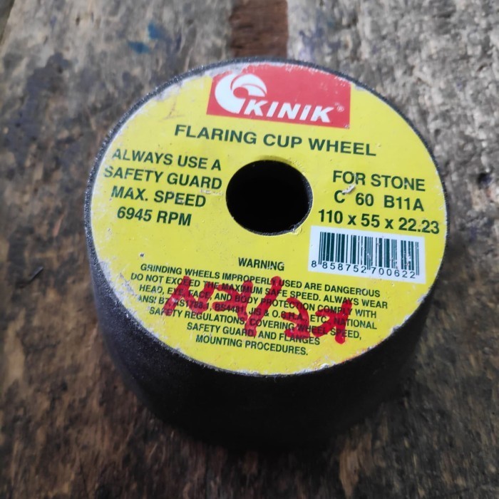 Batu gerinda mangkok flaring cup poles besi karat KINIK 4"