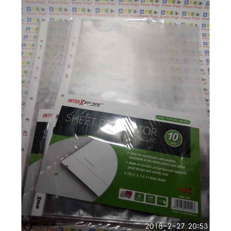 

Pp Pocket F4 / Sheet Proctector F4 Inter X Item Murah