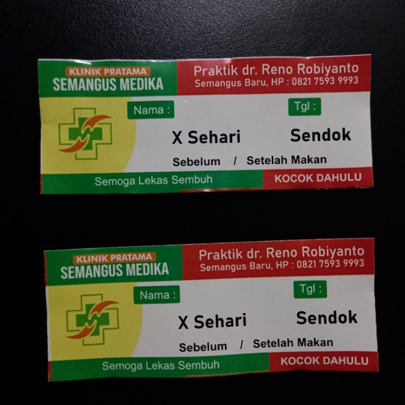 

Sticker Label Obat Etiket