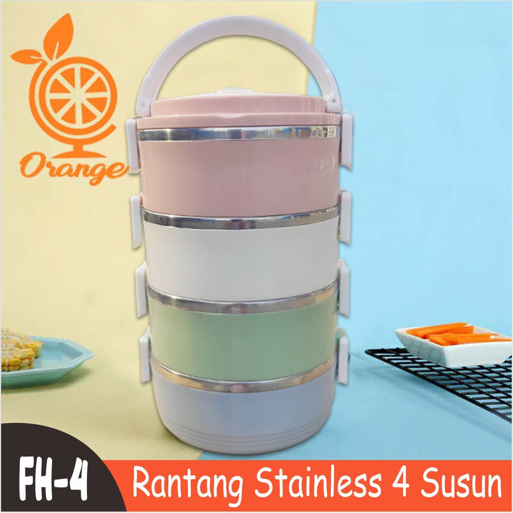 rumah_kita2020 Rantang Stainless 3 4 5 Susun Rantang Cantik Stainless Import Kedap Udara Makanan Awet Kotak Makan Lunch Box Lunch Bowl COD MURAH