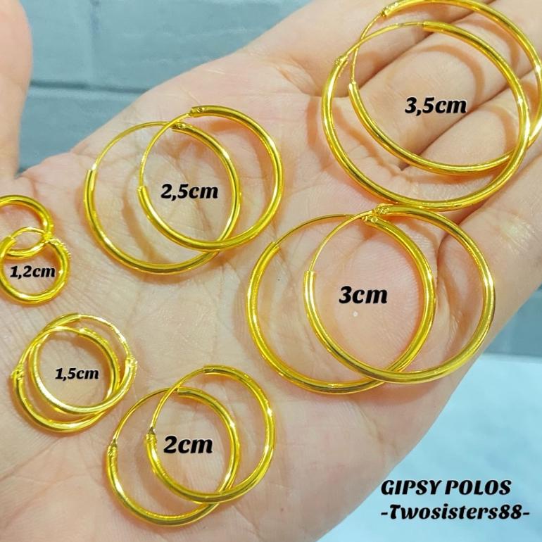WCI.28Jl22ᴬ | Anting emas imitasi bulat ANAK & WANITA besar kecilXUPING