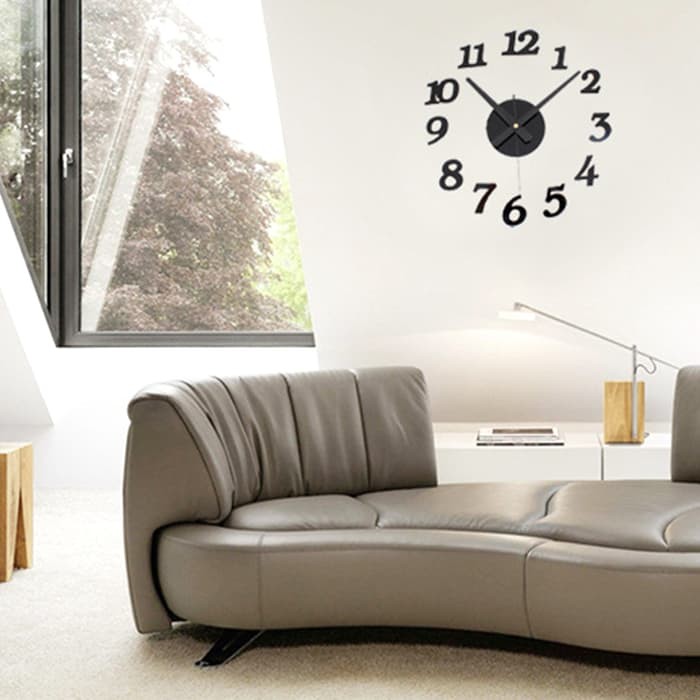 Jam Dinding Modern 3D Frameless Large Wall Clock DIY Dekorasi Dinding