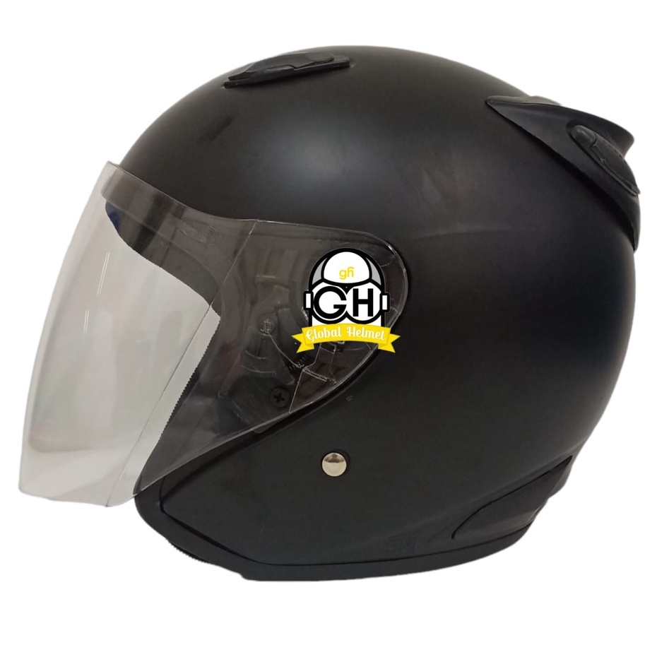 HELM MODEL CENTRO BLACK DOFF SNI FREE PAKING BOX