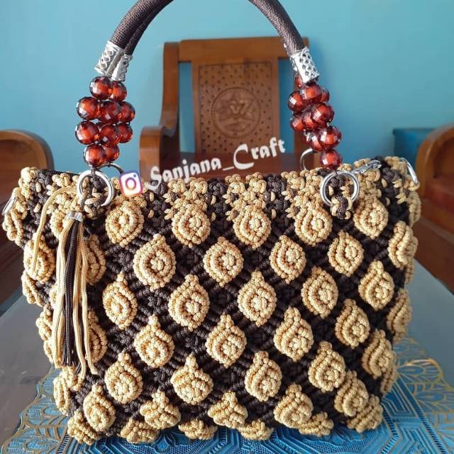 Tas tali kur motif mawar
