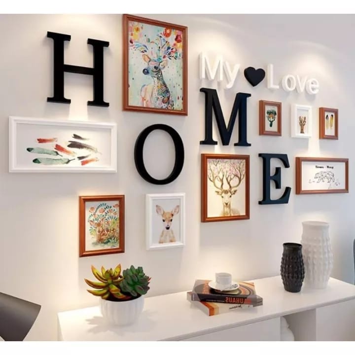 Hiasan Dinding Pajangan Walldecor tulisan HOME tulisan LOVE tulisan MY HOME simbol hati