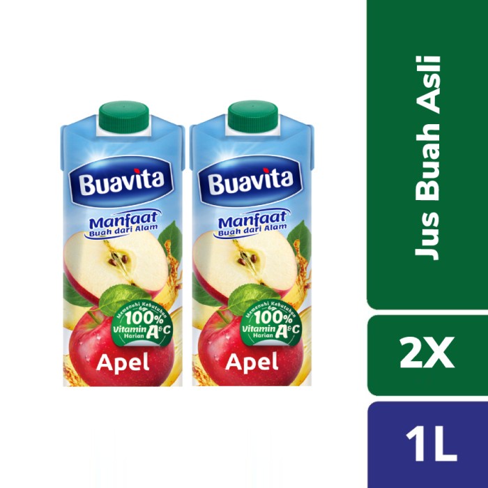 

(BISA COD) Buavita Juice Apel 1000ML Twinpack