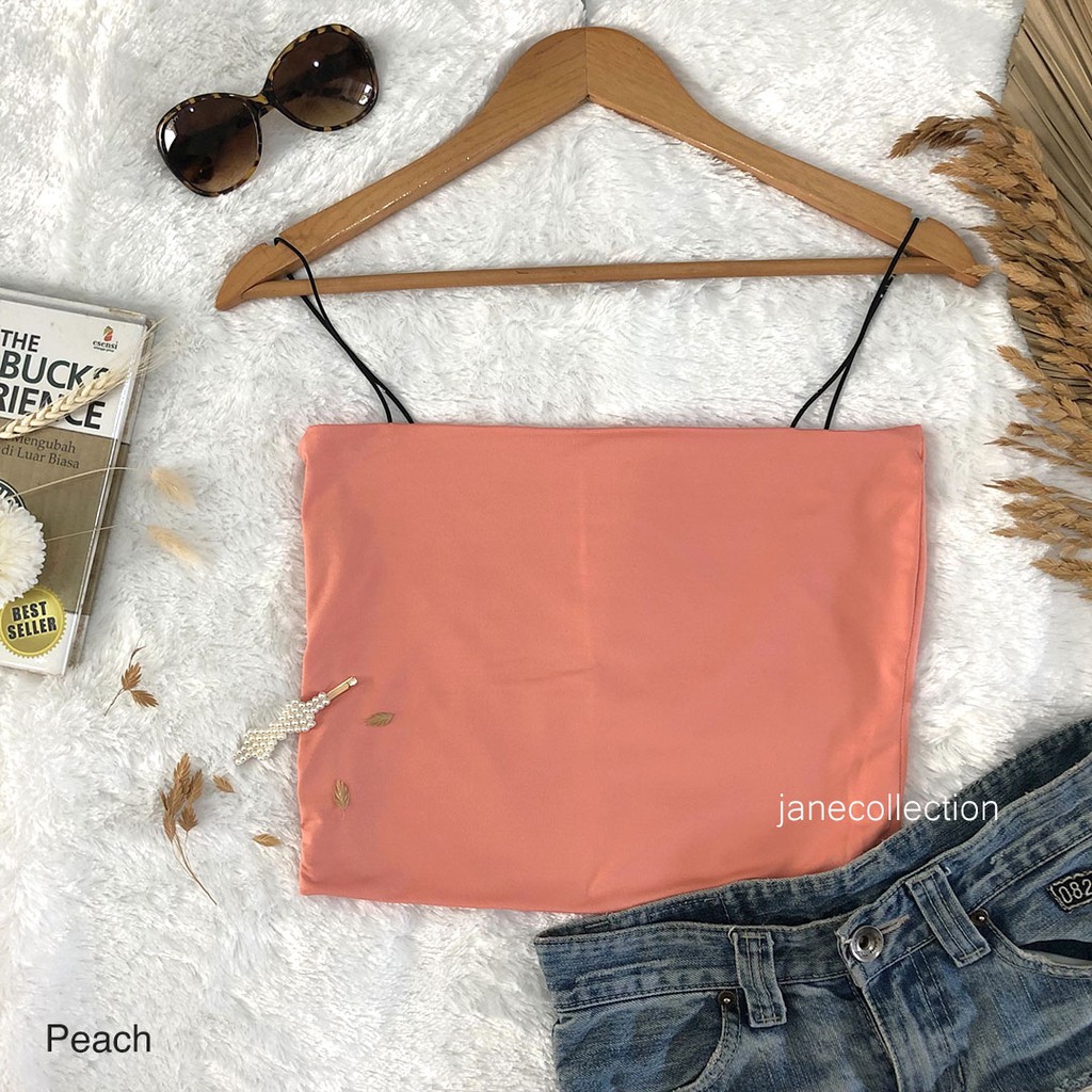 JANE COLLECTION || Atasan Wanita Tanktop Square Neck Atasan Tank Top Hitam Crop Kamisol Inner Putih Tengtop Tali Spaghetti Satu Lilac Quadrat Top