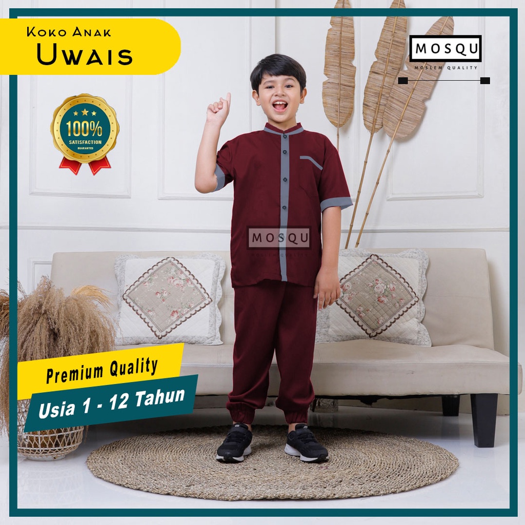 Setelan Koko Anak 1-12 Tahun Uwais Kemeja Koko Anak Original by Mosqu