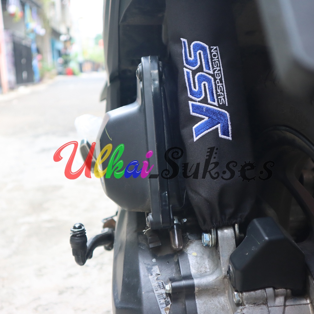 Cover Shock Belakang Bordir Logo l Sarung Atau Pelindung ShockBreaker l Variasi Aksesoris Tambahan Sarung Sok Belakang Logo Bordir Universal Matic Dan Bebek Murah Terlaris