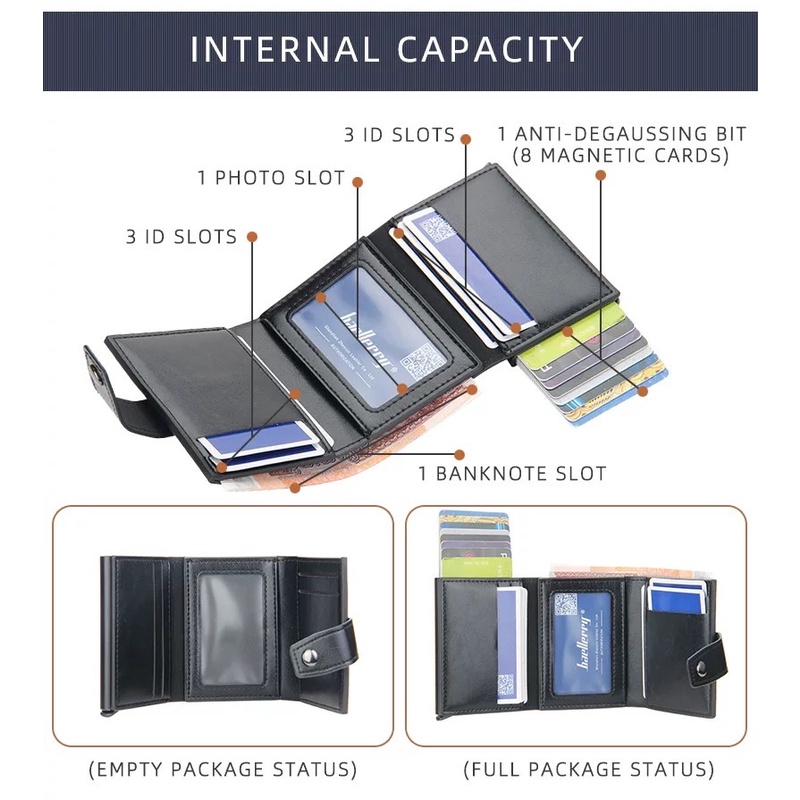 ORIGINAL BAELLERRY K9146 DOMPET KARTU LONTAR FITUR RFID