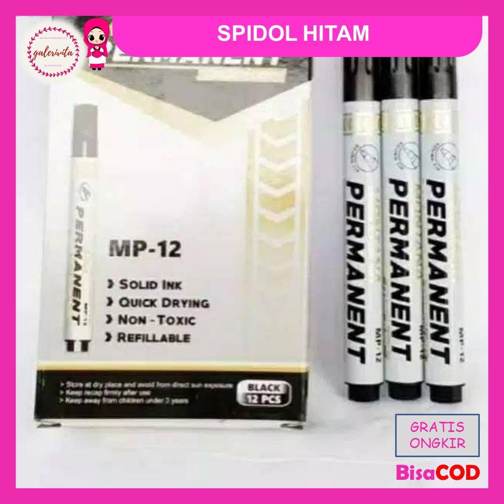 

Spidol Tinta Hitam Permanen / Permanent Marker Spidol Permanen Import