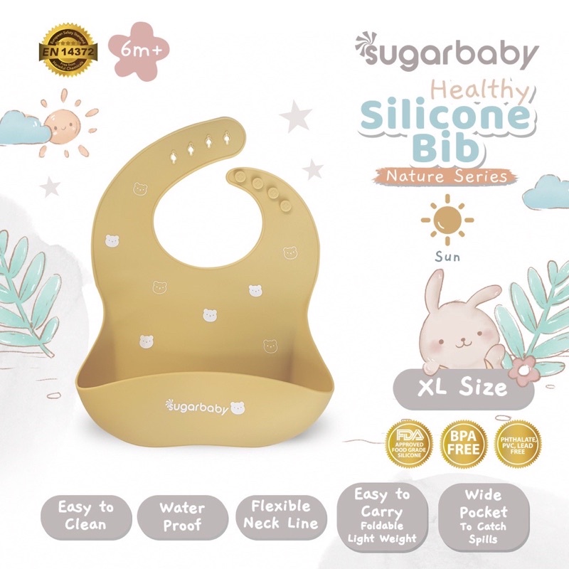 Sugar Baby Healthy Silicone Bib ( Nature Series) - Celemek SugarBaby