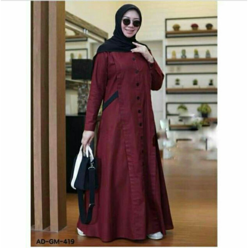 gamis polos ninos tuyobo 005 cantik murah terbaru terlaris