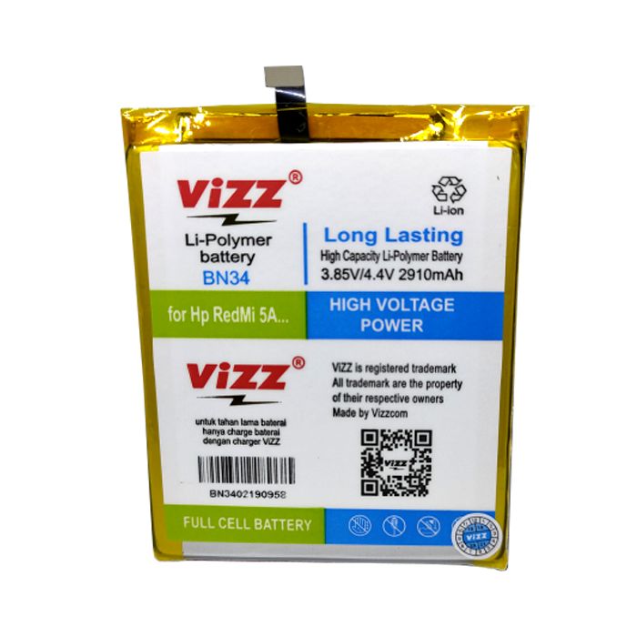 Baterai Vizz Xiaomi Redmi 5A BN34 ORIGINAL